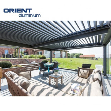 Motorised Outdoor Gazebo Modern Aluminium Louvre Roof Bioclimatic Pergola For Sunshade